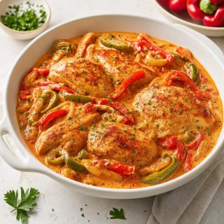 Paprika-Sahne-Hähnchen