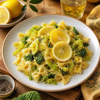 Sommerliche Pasta mit Wirsing-Zitronensoße