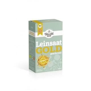 Gold Leinsaat geschrotet