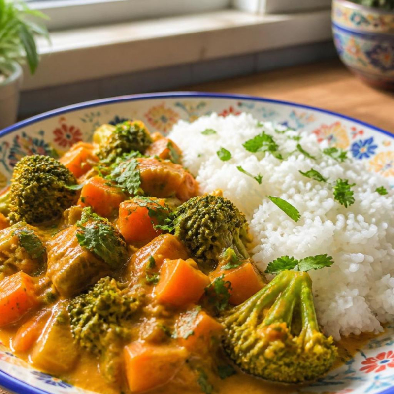Schnelles Broccoli Möhren Curry