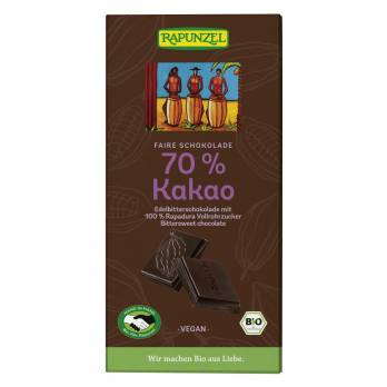 70% Kakao Edelbitter- Schokolade -vegan-
